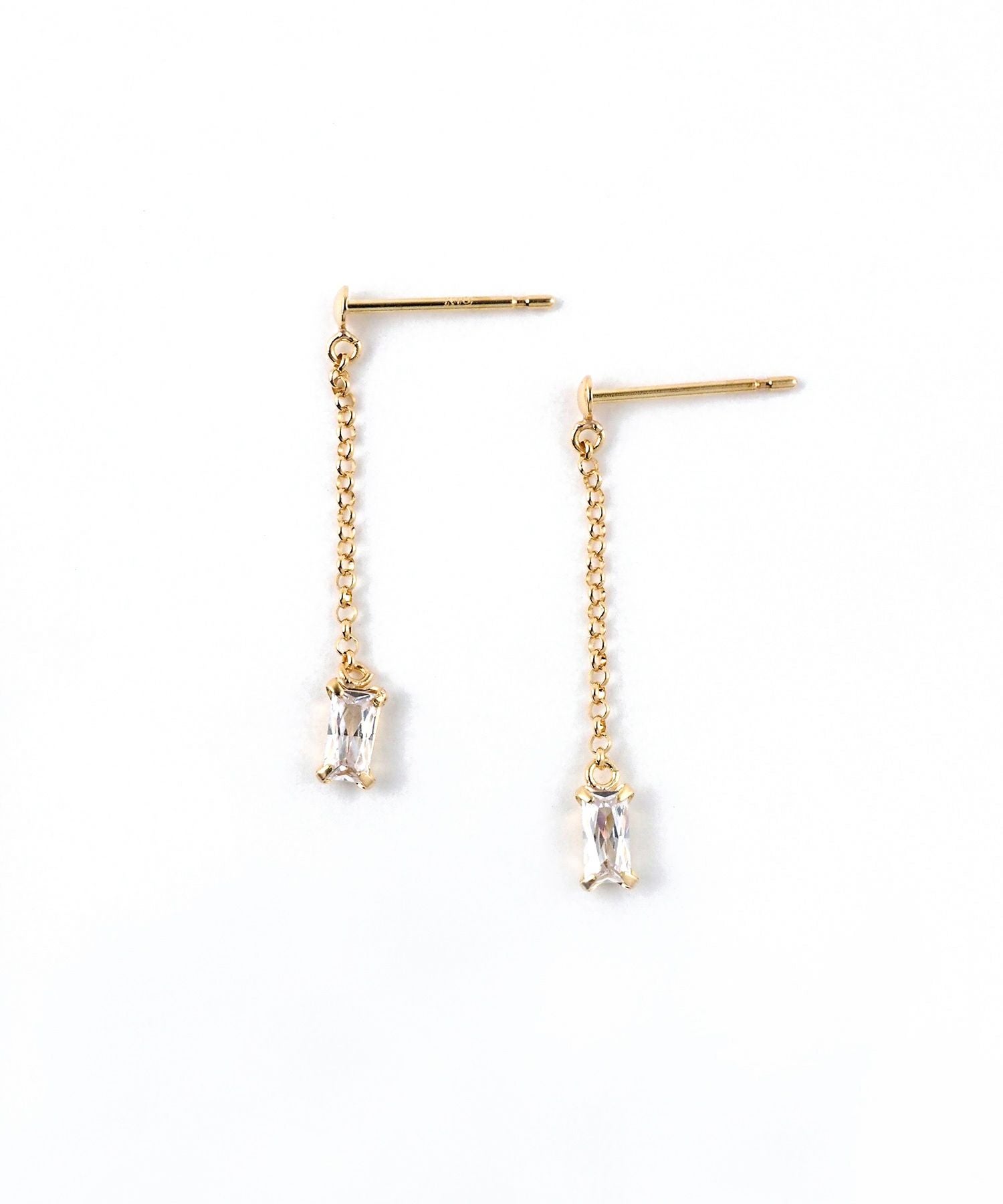 【web限定】[K10]スクエアジルコニアチェーンピアス