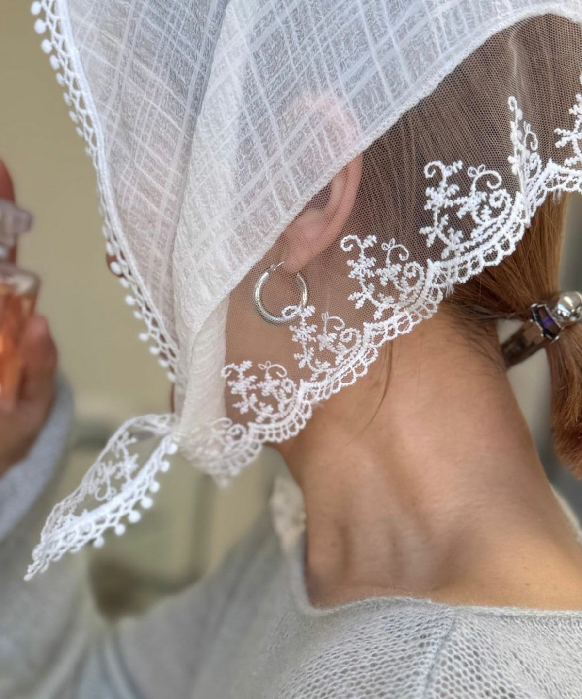 レースチェックバブーシュカ【nuage】