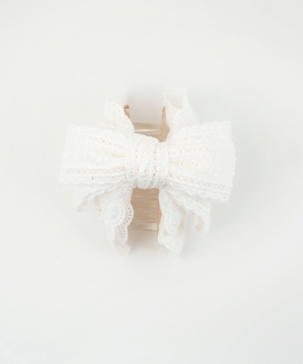 コットンレースリボンフロントバンスクリップ【nuage】