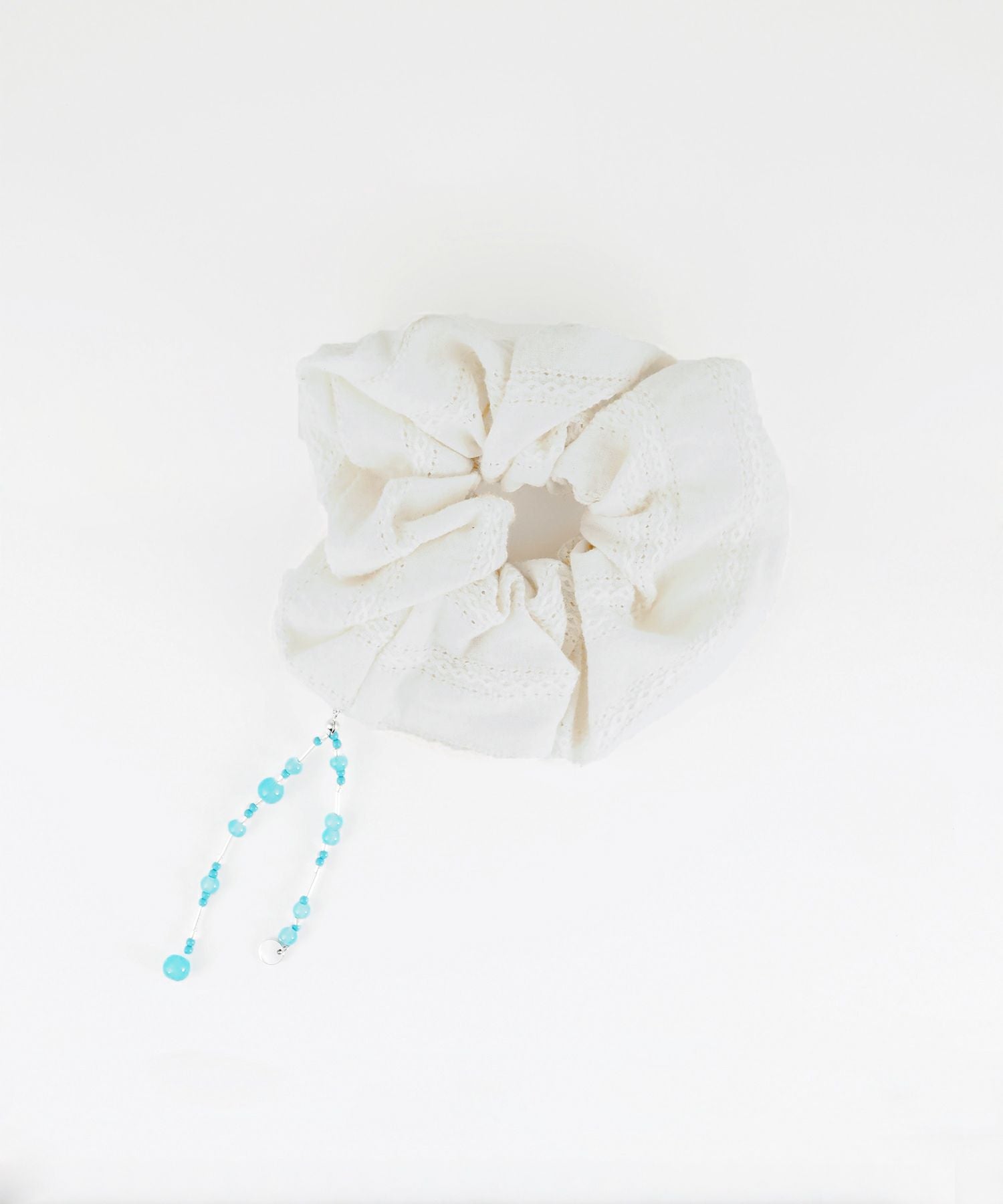 ビーズ付コットンレースシュシュ【nuage】