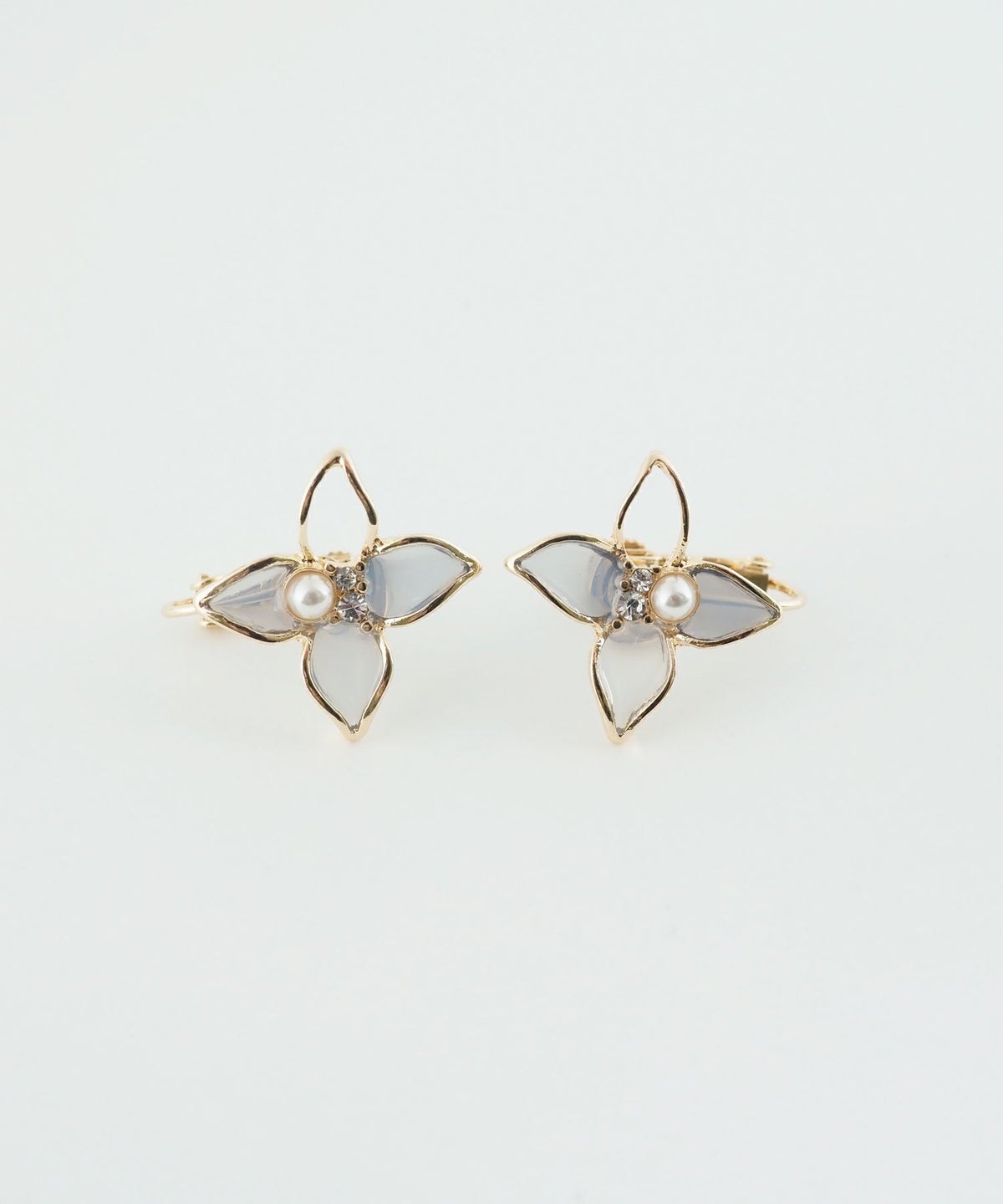 クリアフラワーIMFスプリングイヤリング