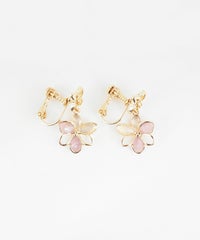 ダブルフラワーシェルIMFスプリングイヤリング