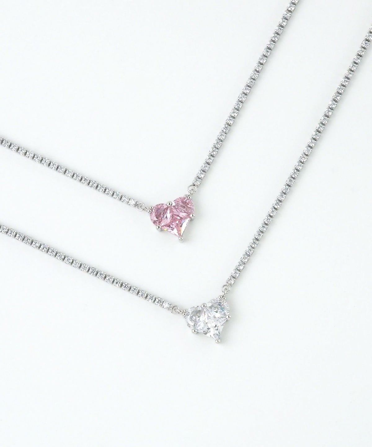 キュービックハートシャイニーネックレス【Dahlia】