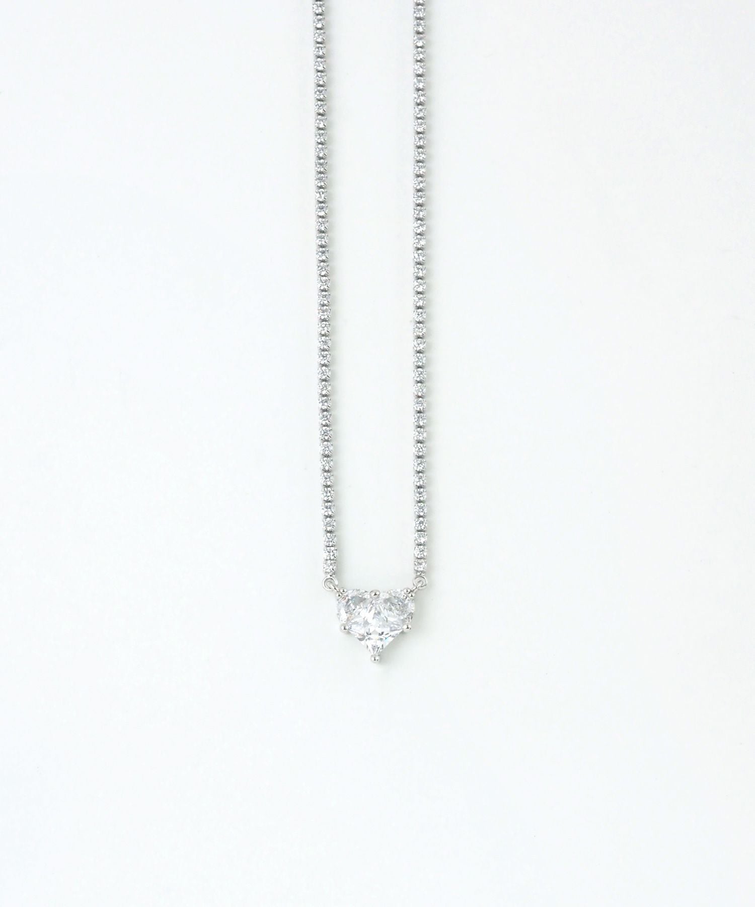 キュービックハートシャイニーネックレス【Dahlia】