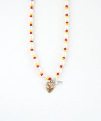 淡水パールクロスハートビーズネックレス