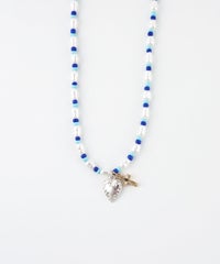 淡水パールクロスハートビーズネックレス