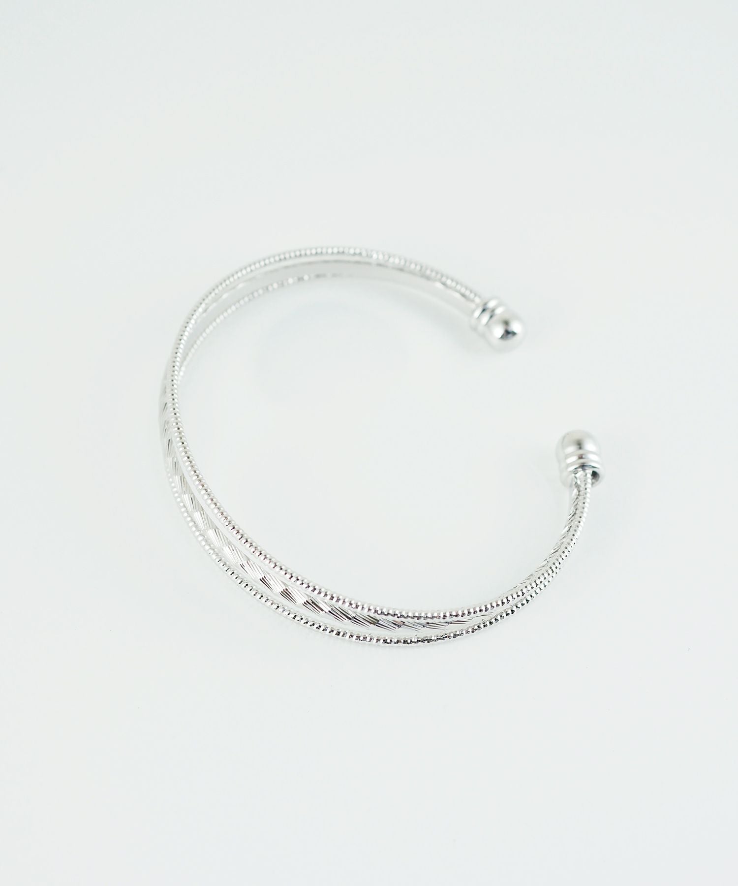 レイヤード3連メタルバングル