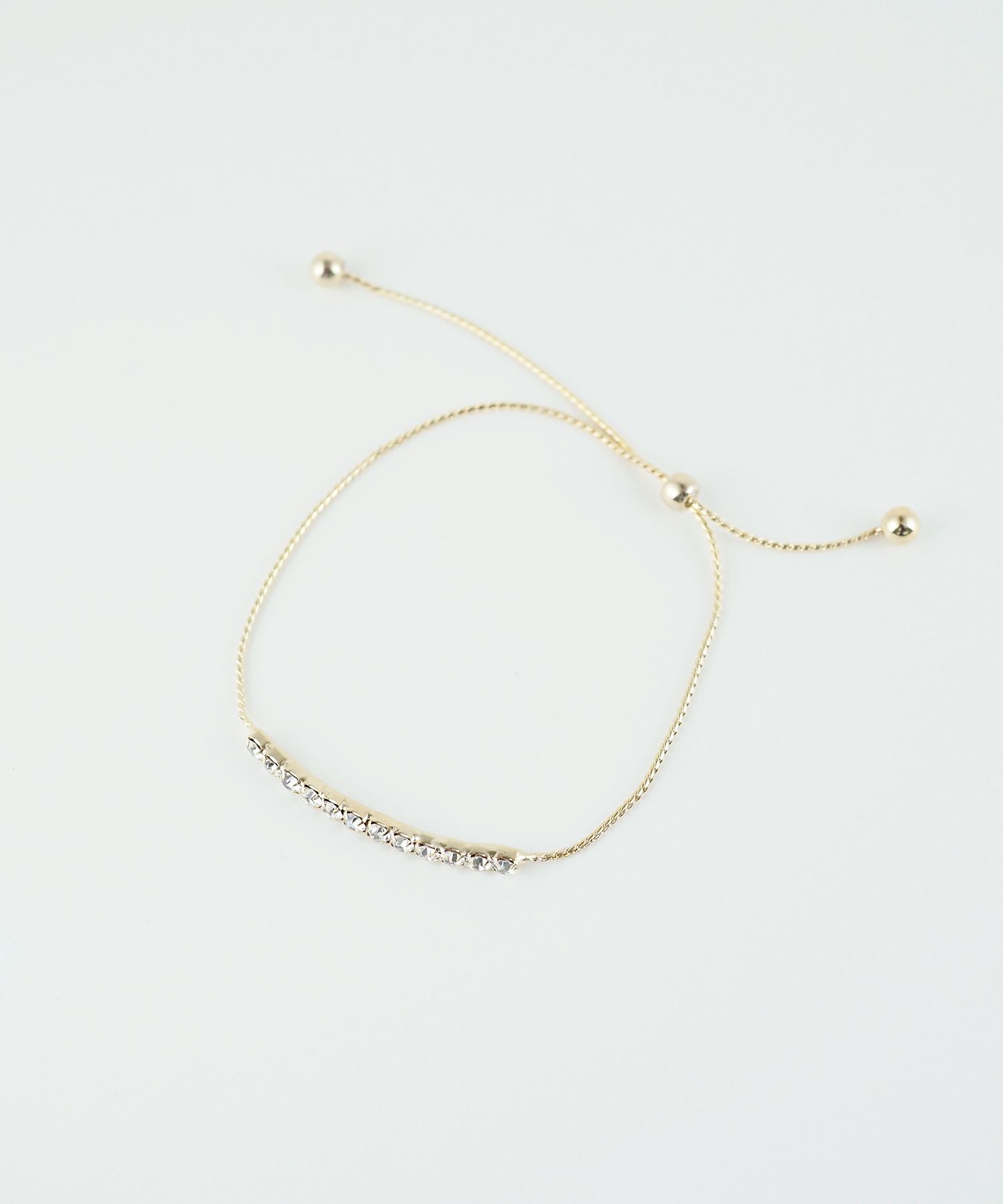 ラインストーンスライドチェーンブレスレット