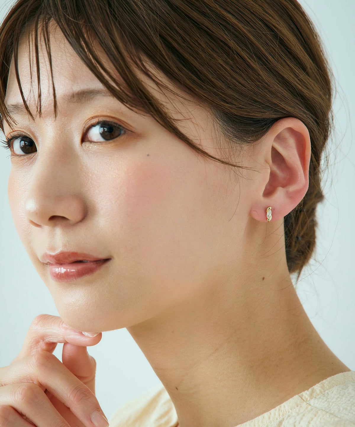 【web限定】ルミツイストジルコニアノンホールイヤリング【Lumirise】