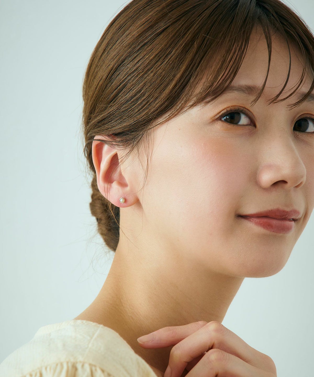 【web限定】ルミポイントパールピュアチタンポストピアス【Lumirise】