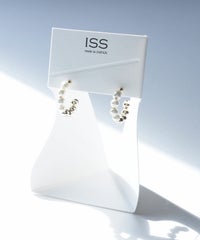 グラスパールフープピュアチタンポストピアス【ISS】