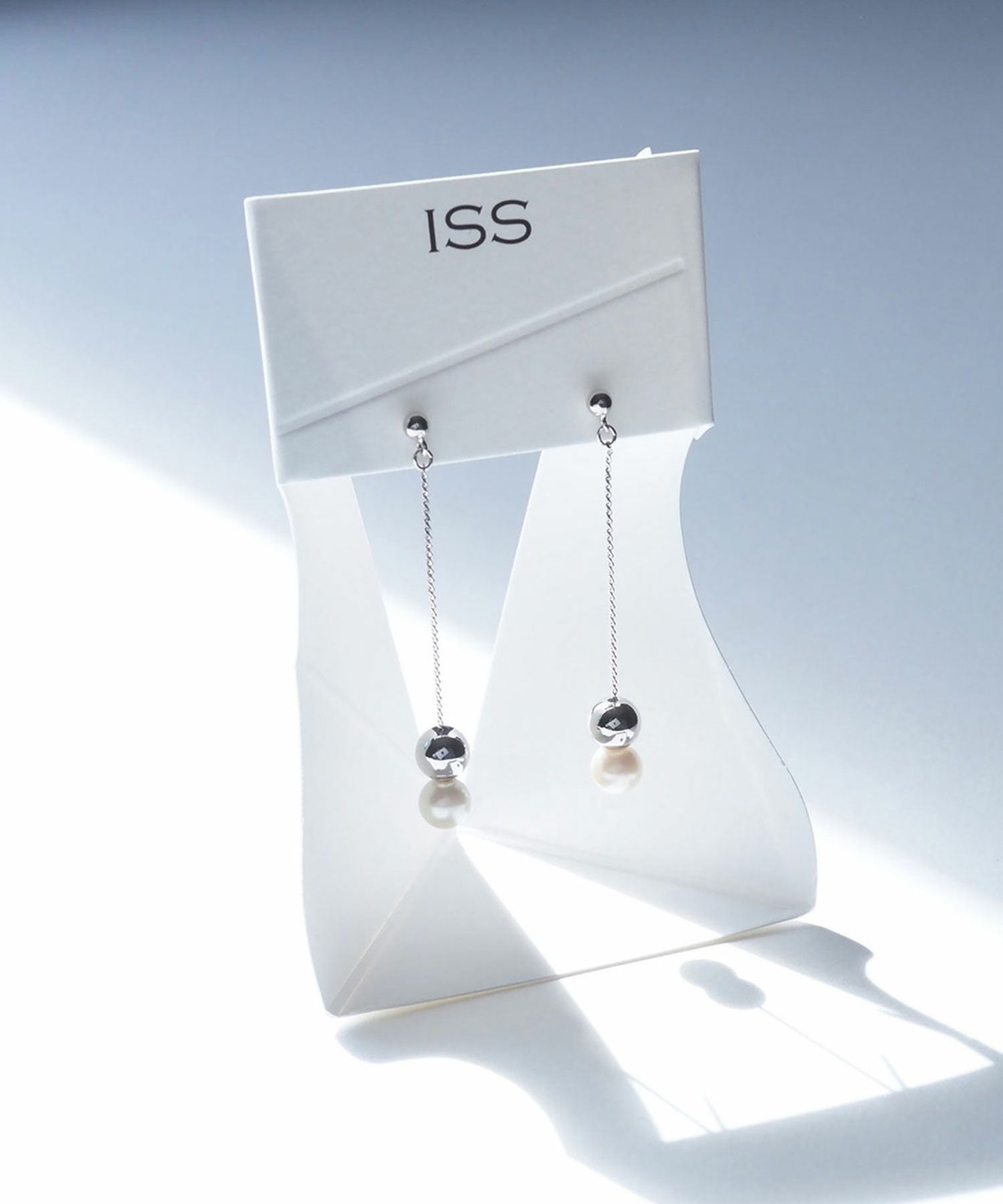 ロングダルマパールピュアチタンポストピアス 【ISS】