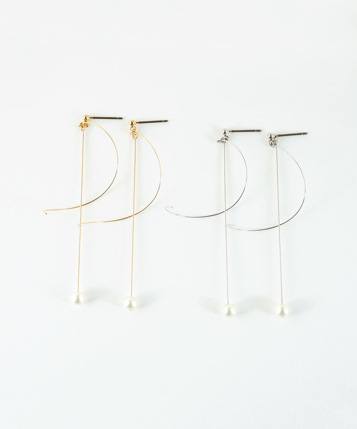 スパイラルパールピュアチタンポストピアス【ISS】