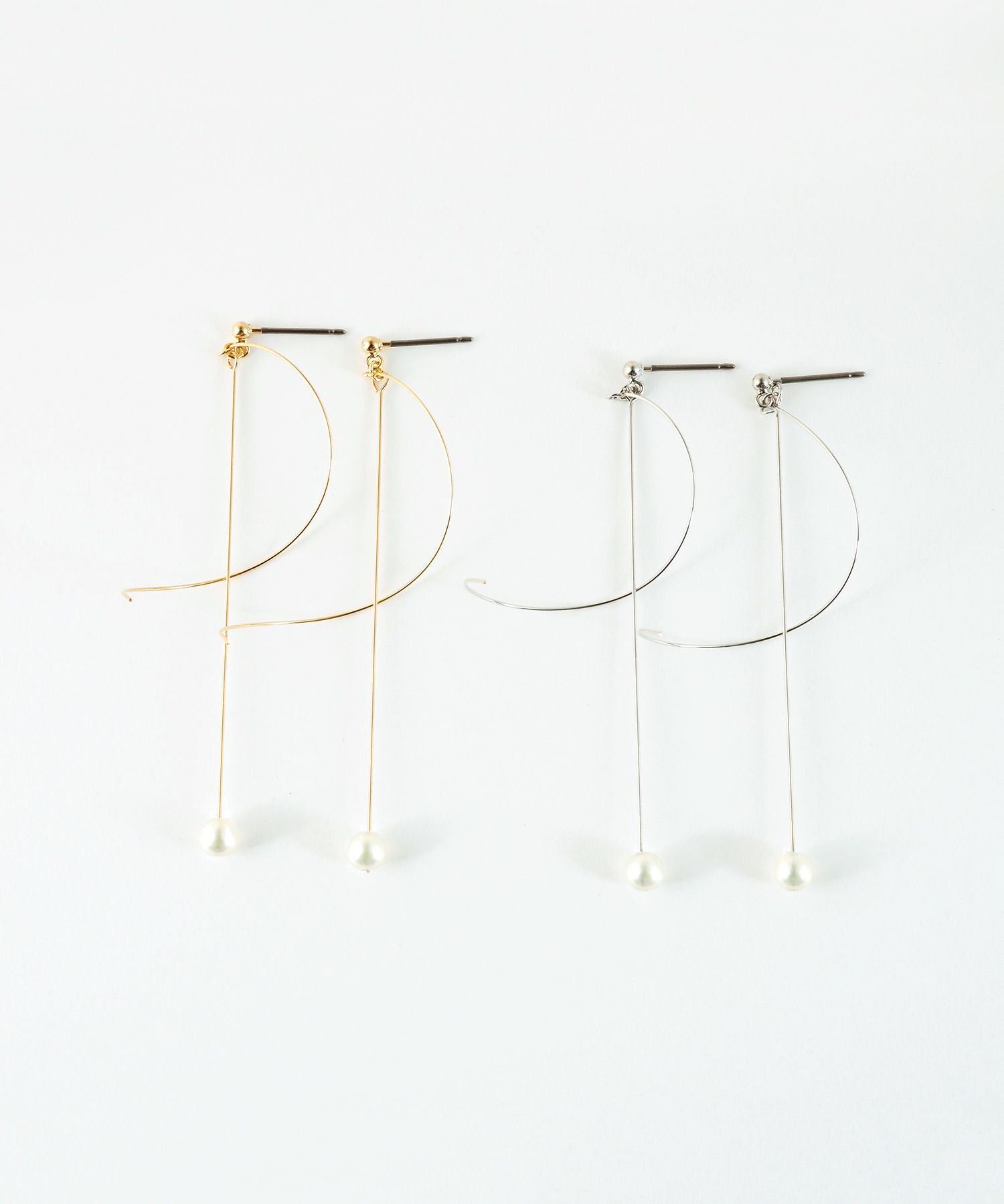 スパイラルパールピュアチタンポストピアス【ISS】