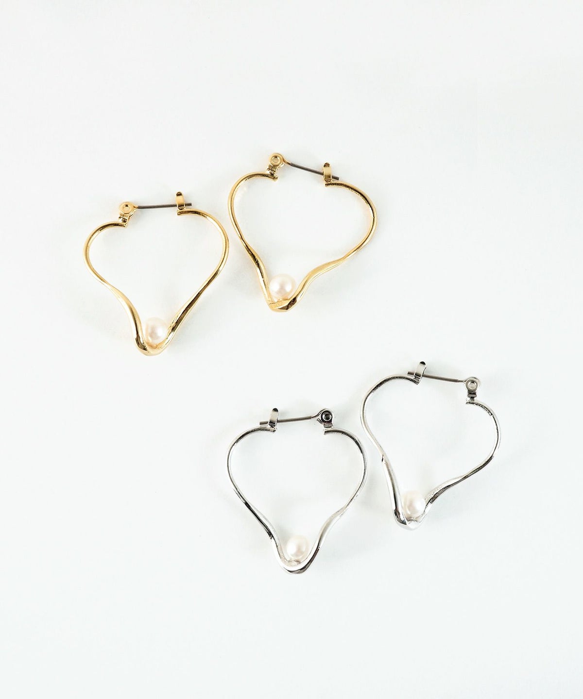 ハートパールピュアチタンポストピアス 【ISS】