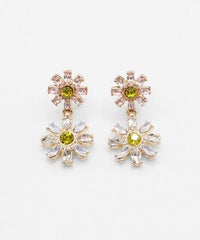 バイナリーフラワービジューチタンポストピアス