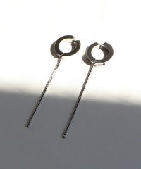 ナローチェーンワンタッチサージカルステンレスイヤリング