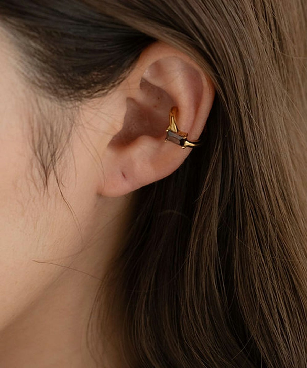 スクエアキュービックサージカルステンレスイヤーカフ