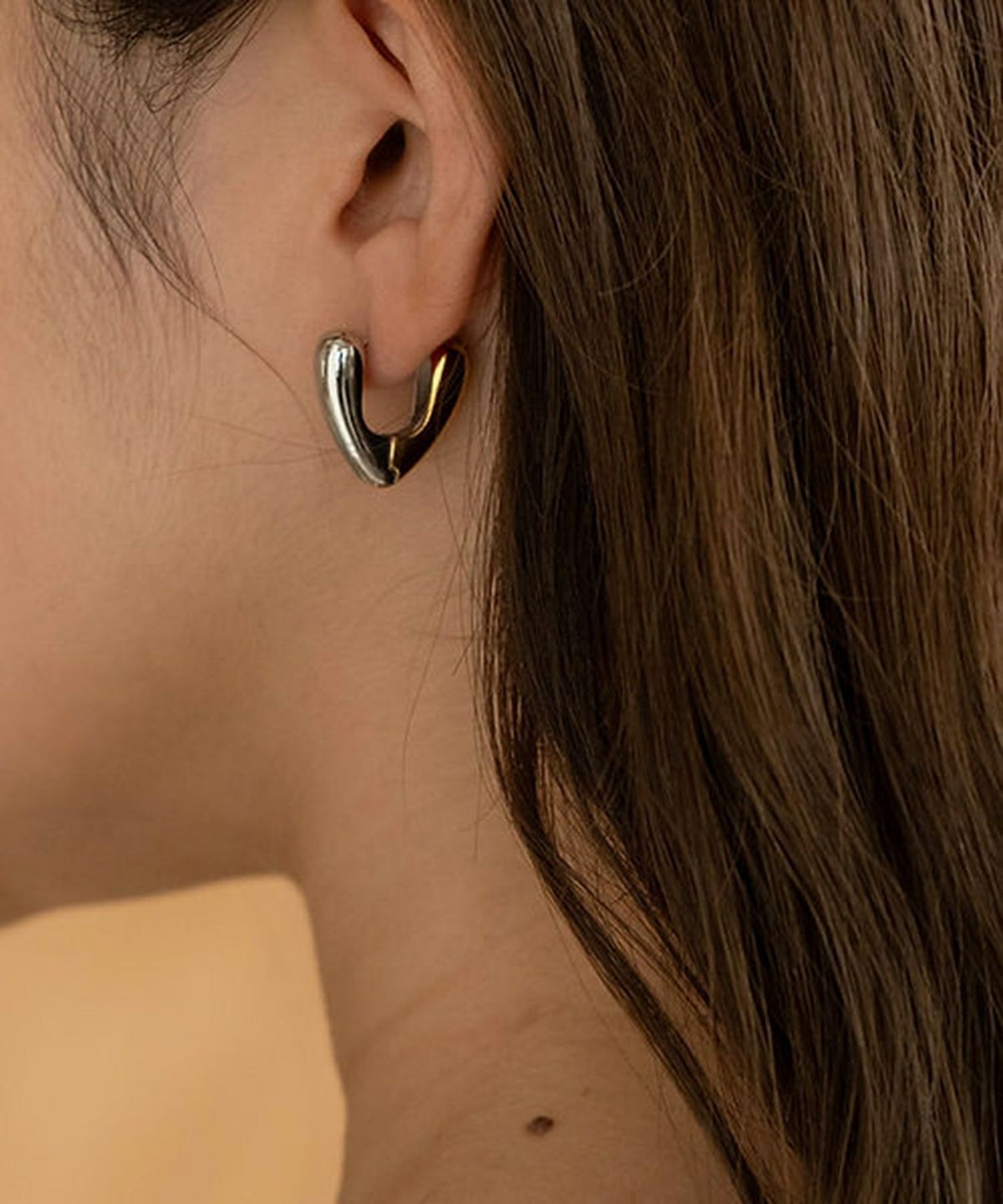 バイカラーハートフープサージカルステンレスピアス