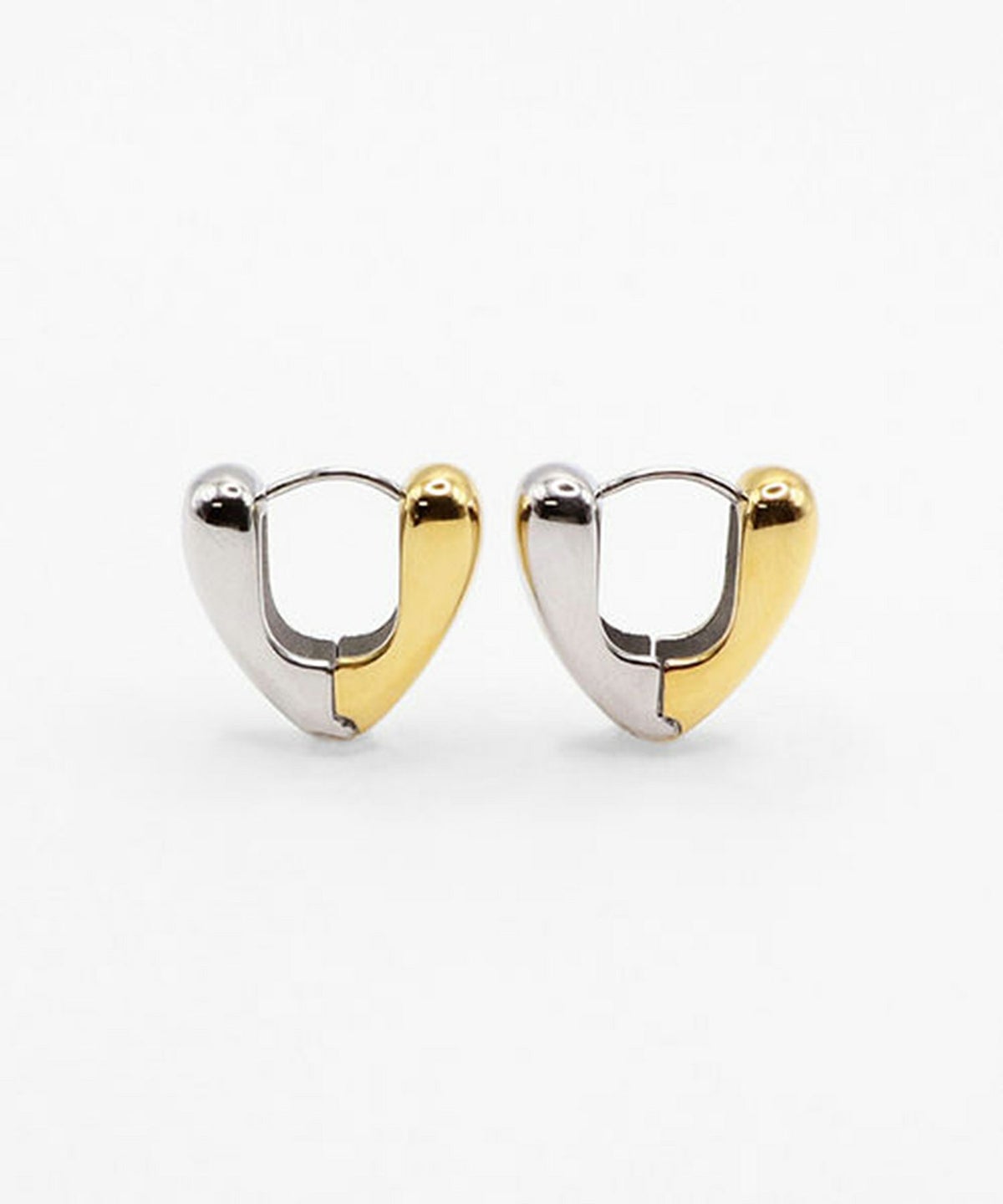 バイカラーハートフープサージカルステンレスピアス