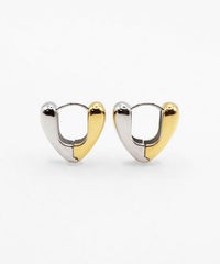 バイカラーハートフープサージカルステンレスピアス