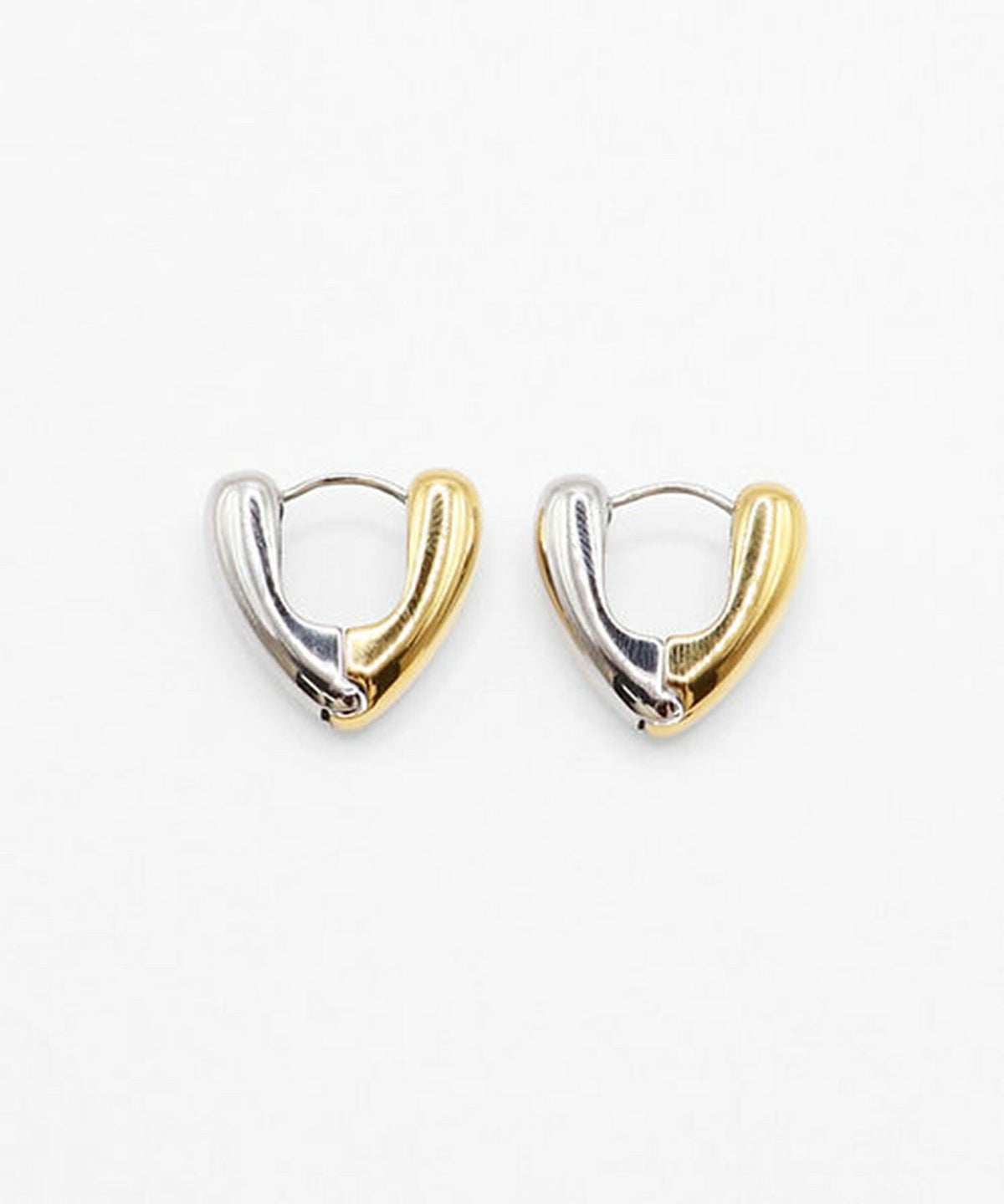 バイカラーハートフープサージカルステンレスピアス