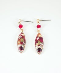 ドライフラワーバースストーンチタンポストピアス