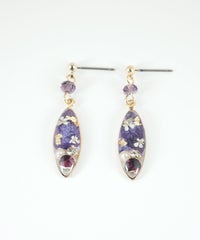 ドライフラワーバースストーンチタンポストピアス