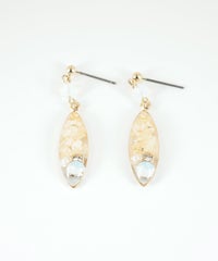 ドライフラワーバースストーンチタンポストピアス