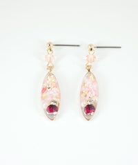 ドライフラワーバースストーンチタンポストピアス