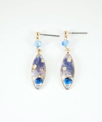 ドライフラワーバースストーンチタンポストピアス