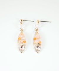 ドライフラワーバースストーンチタンポストピアス