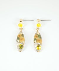 ドライフラワーバースストーンチタンポストピアス