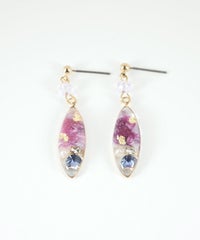 ドライフラワーバースストーンチタンポストピアス