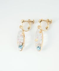 ドライフラワーバースストーンイヤリング