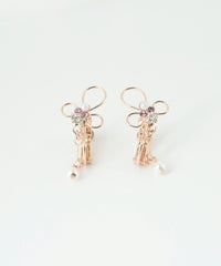 ワイヤーフラワービジューイヤリング