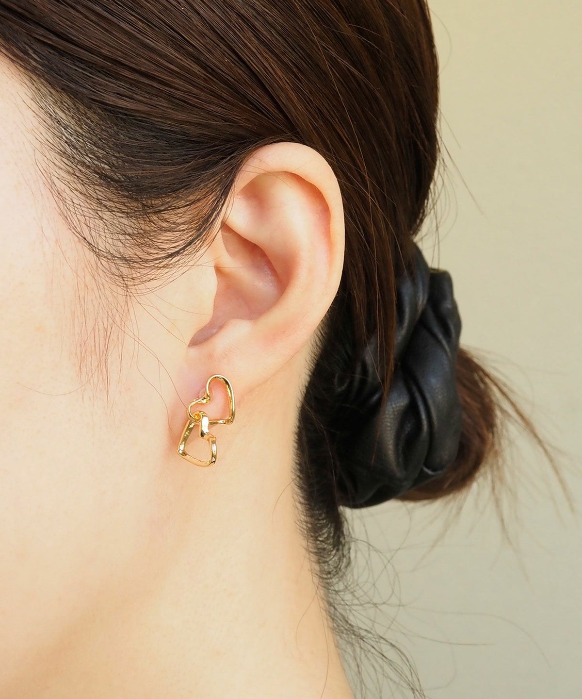 ダブルハート抗菌樹脂ポストピアス