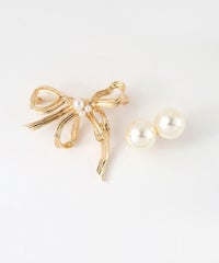 リボンパールブローチセット