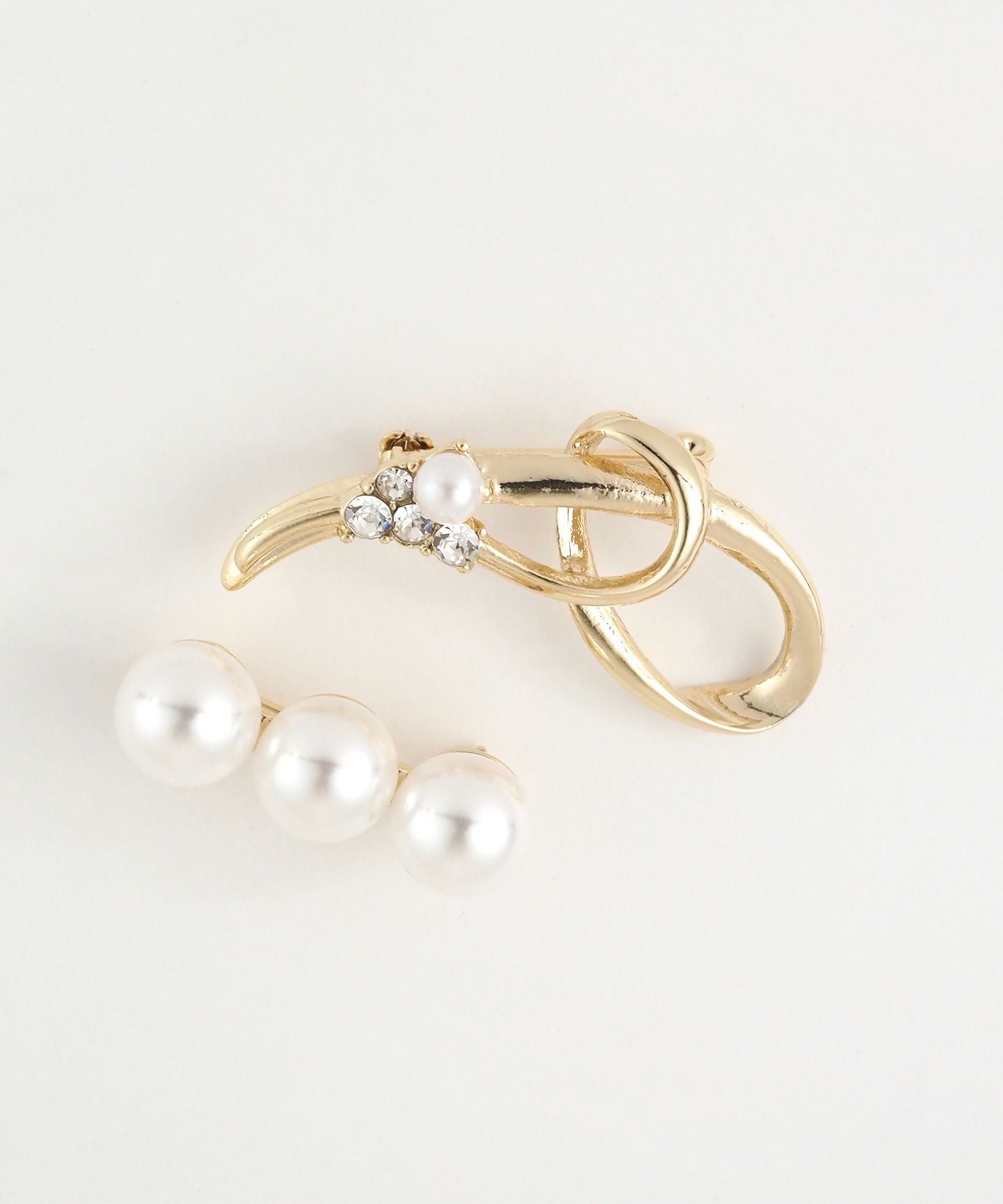 ニュアンスラインパールセットブローチ