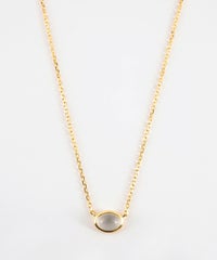 [SV925]オーバルクリスタルネックレス