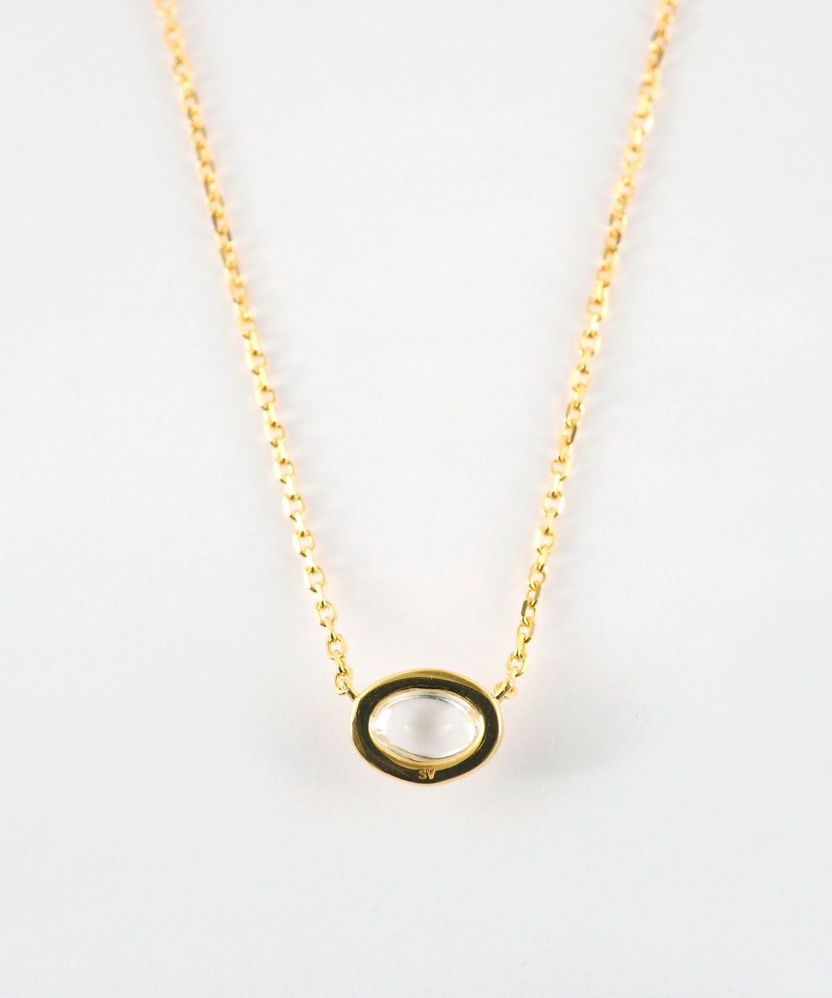 [SV925]オーバルクリスタルネックレス