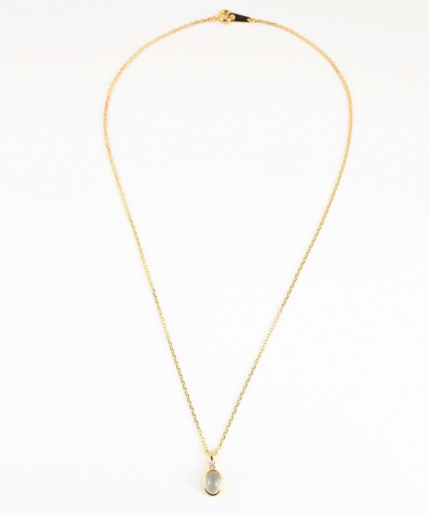 [SV925]オーバルクリスタルジルコニアネックレス