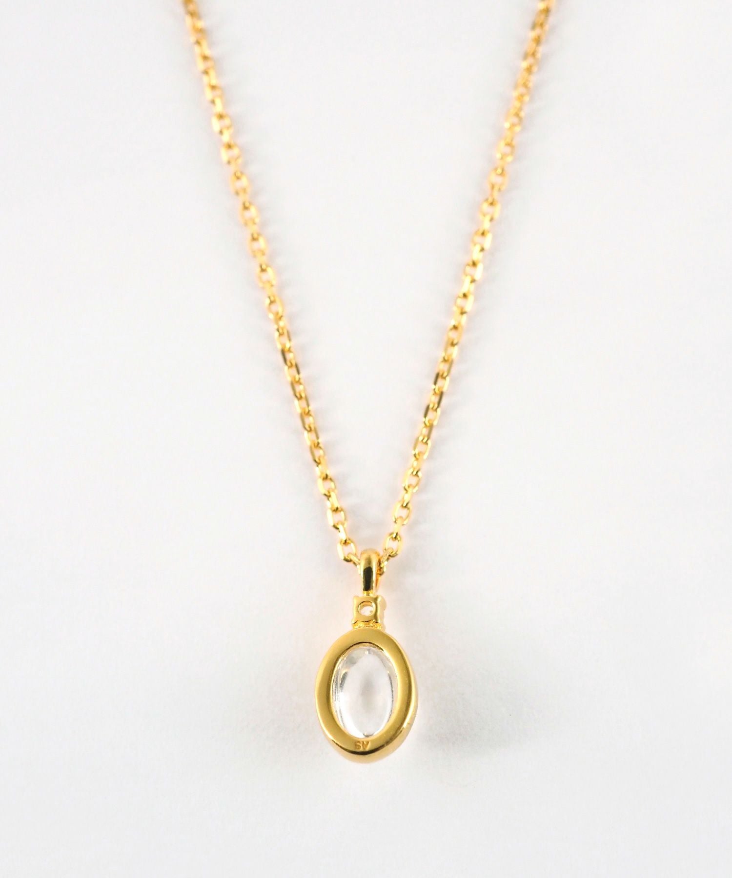 [SV925]オーバルクリスタルジルコニアネックレス