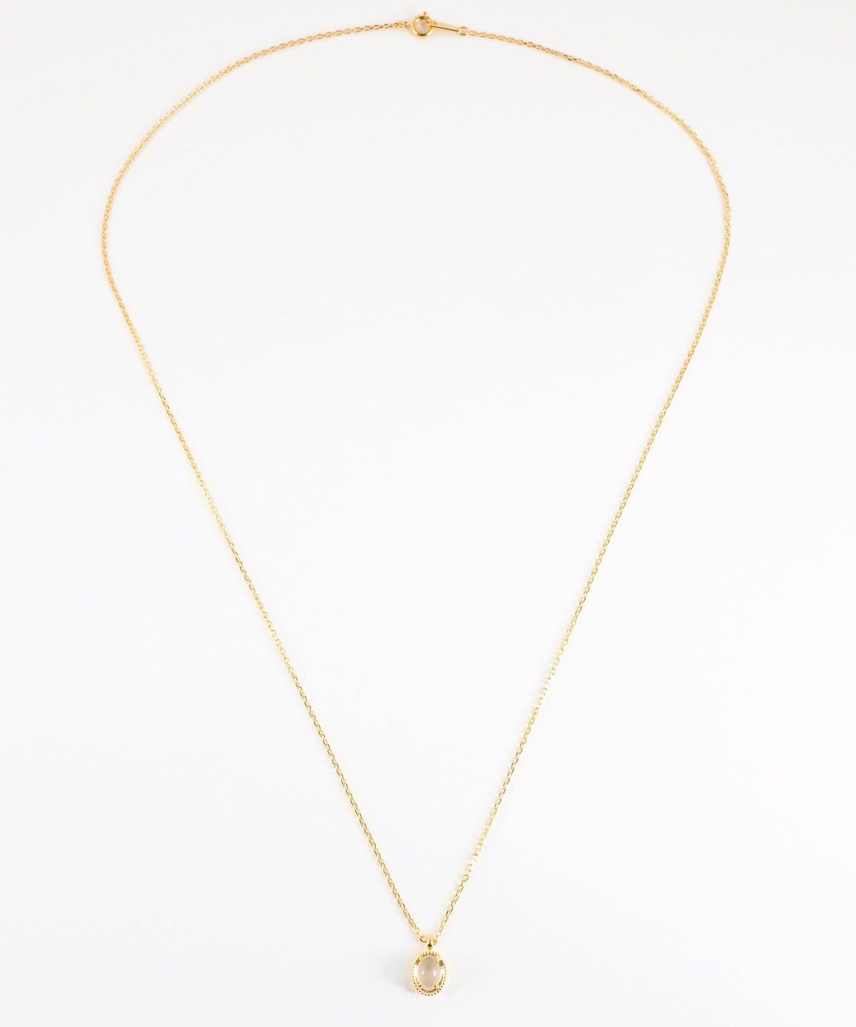 [SV925]ミルオーバルクリスタルロングネックレス