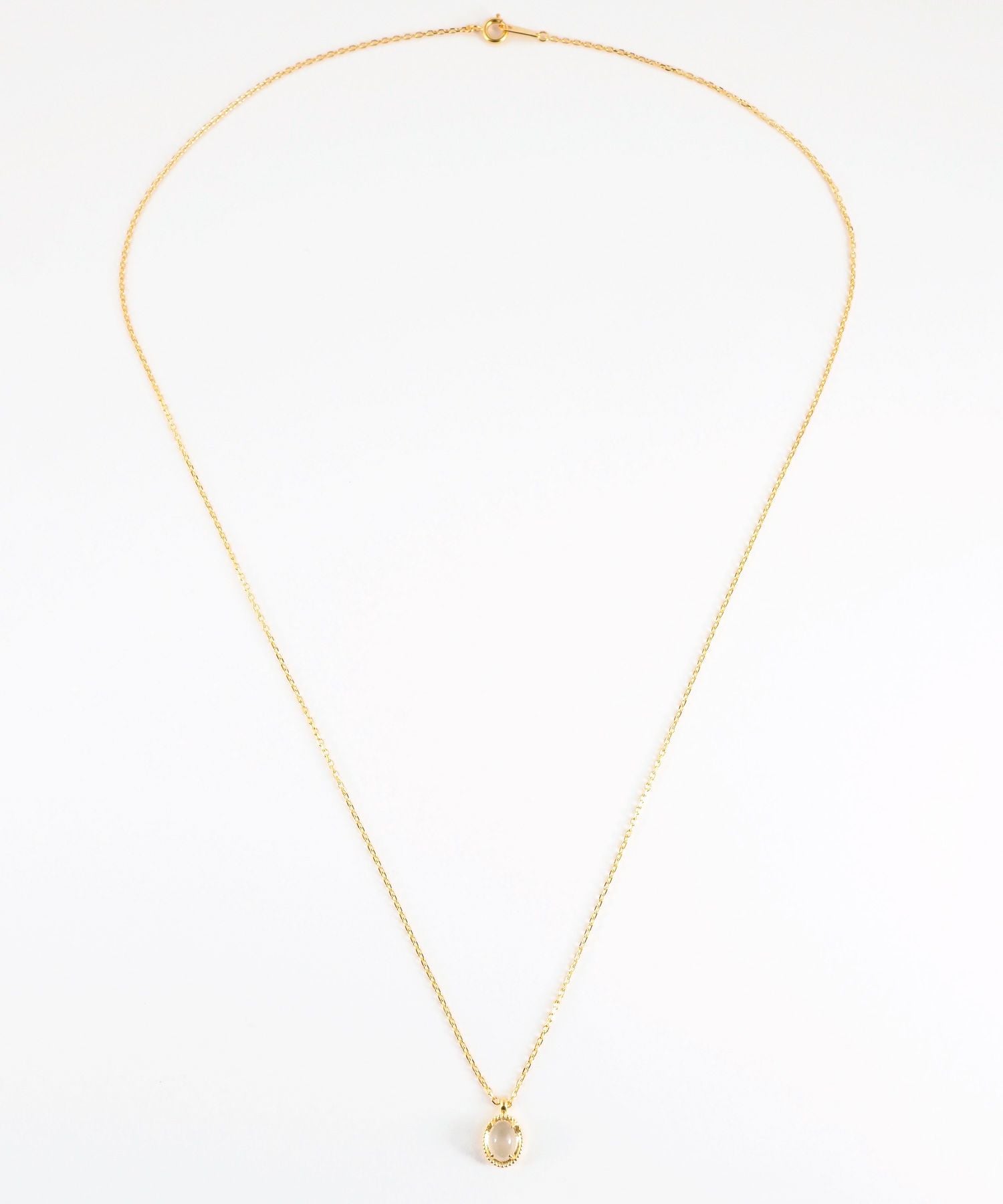 [SV925]ミルオーバルクリスタルロングネックレス