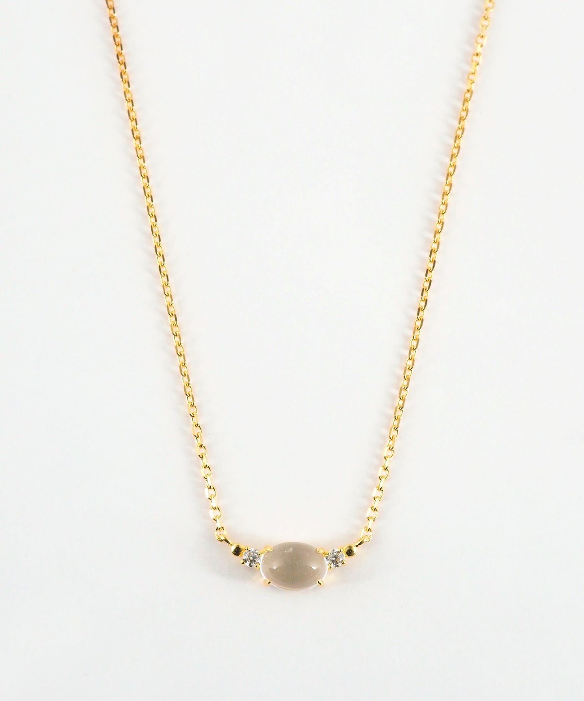 [SV925]オーバルフロートクリスタルネックレス