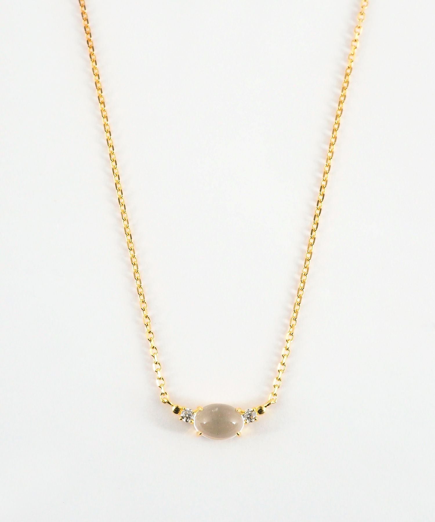 [SV925]オーバルフロートクリスタルネックレス