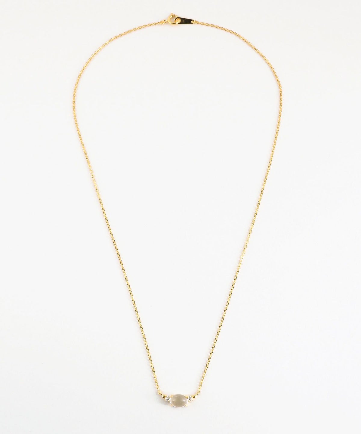 [SV925]オーバルフロートクリスタルネックレス