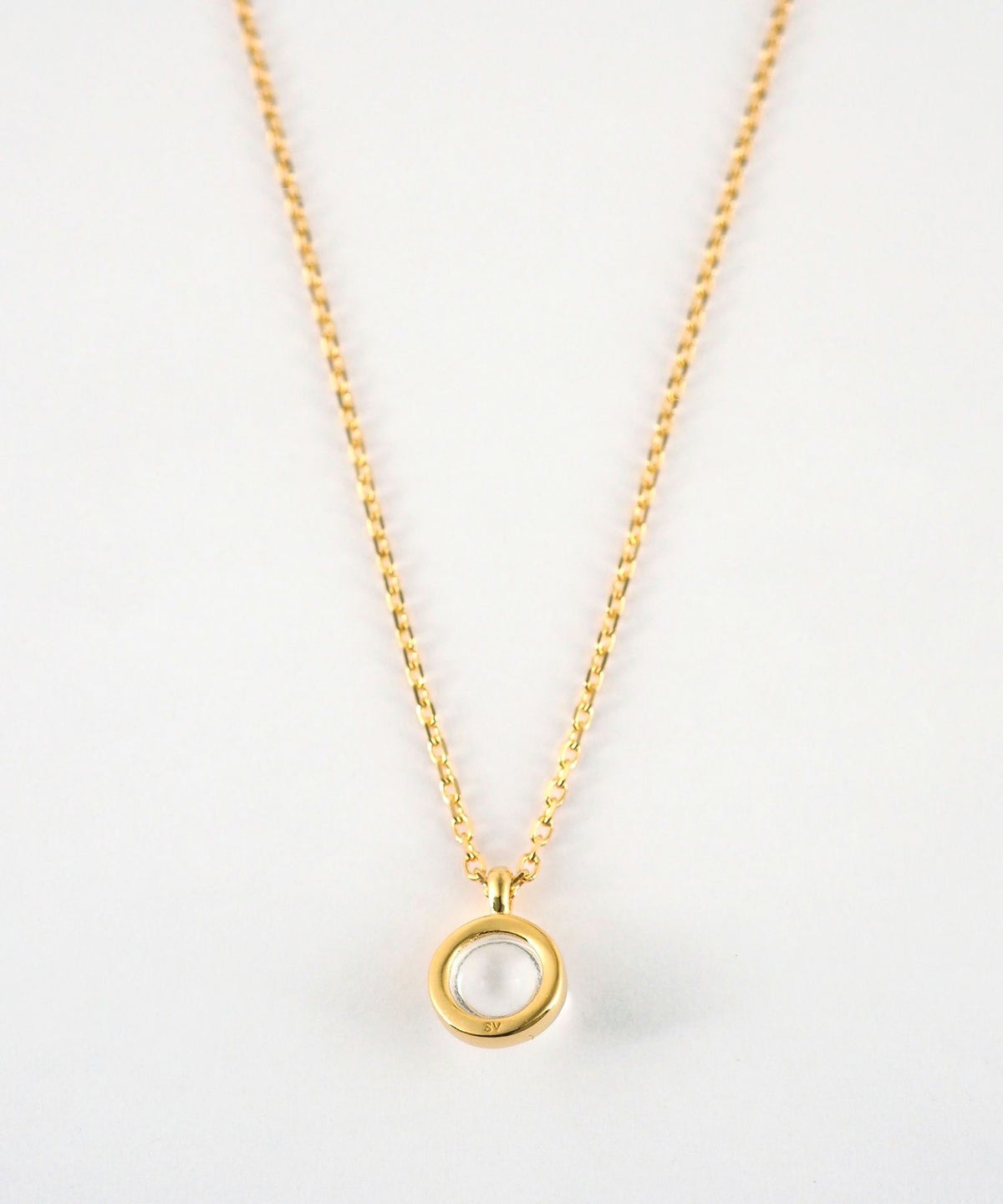 [SV925]ラウンドクリスタルネックレス