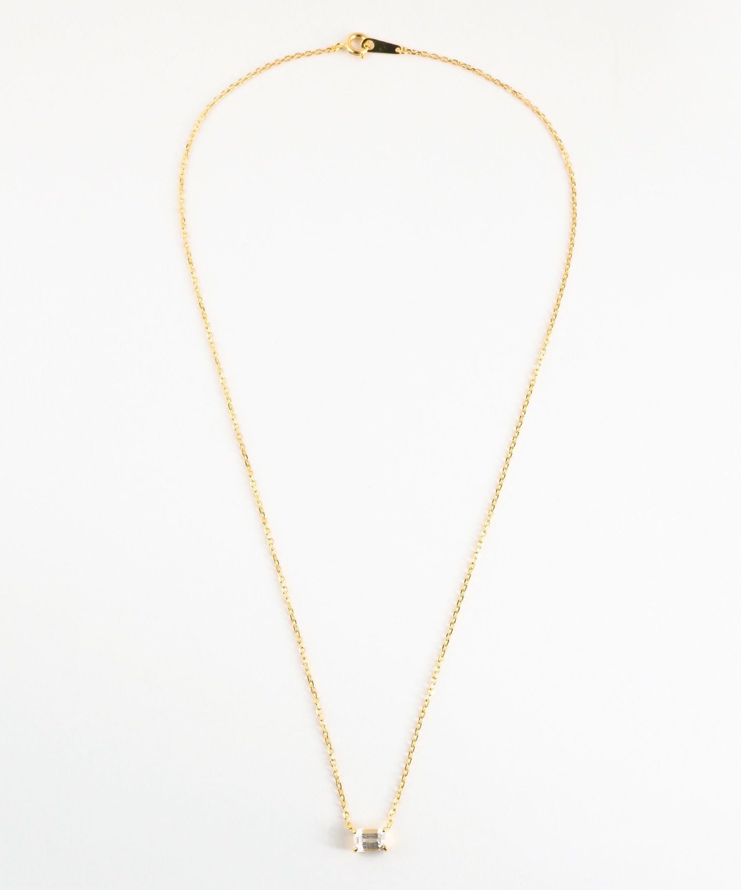 [SV925]レクタングルクリスタルネックレス